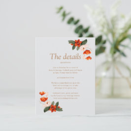 炎の花が咲くブーケ エンクロージャーカード