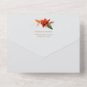炎の花が咲くブーケ オールインワン招待状 (裏面)
