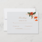 炎の花が咲くボホ結婚ブーケ 出欠カード (正面)