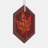 炎の葉の風船 ガラスオーナメント (正面右)