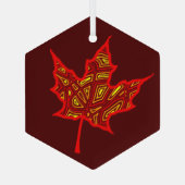 炎の葉の風船 ガラスオーナメント (裏面)