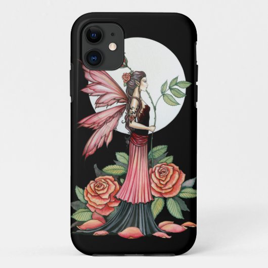 炎の薔薇 ゴシック フェアリー ファンタジー アート Case-Mate iPhoneケース (裏面)