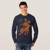 炎の虎:アジアン・ボールド・デザイン Tシャツ (正面フル)