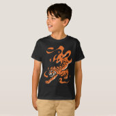 炎の虎:アジアン・ボールド・デザイン Tシャツ (正面フル)