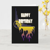 炎の誕生日素晴らしカード カード (黄色い花)