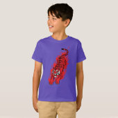 炎の赤いトラ – 凶暴な火の獣Tシャツ Tシャツ (正面フル)