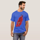 炎の赤いトラ – 激しい炎の獣Tシャツ Tシャツ (正面フル)