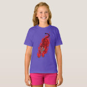 炎の赤いトラ – 激しい炎の獣Tシャツ Tシャツ (正面フル)