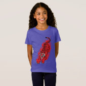 炎の赤いトラ – 激しい炎の獣Tシャツ Tシャツ (正面フル)