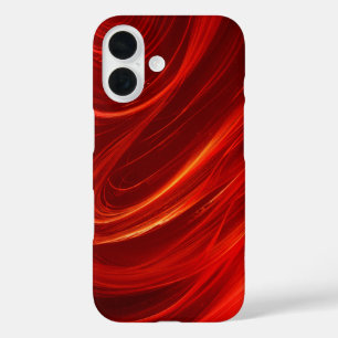炎の赤い渦巻き抽象芸術炎アートフォンケース iPhone 16ケース
