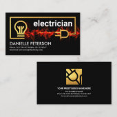 炎の赤い稲妻パワー電気配線 名刺 (正面/裏面)