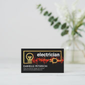 炎の赤い稲妻パワー電気配線 名刺 (スタンド正面)