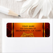 炎の赤い金ゴールド王室のインディアンアラビアンモロッコパーティー ラベル (インサイチュ)