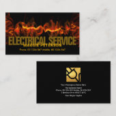 炎の赤い電気稲妻波電気技師 名刺 (正面/裏面)