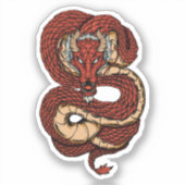 炎の赤い龍 シール (正面)