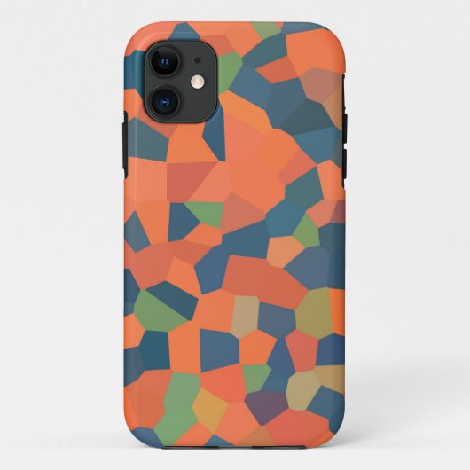 炎の赤、真夜中の青、緑のモザイクパターン Case-Mate iPhoneケース (裏面)