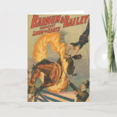 炎の輪の中を飛び跳ねるサーカス馬 カード (正面)