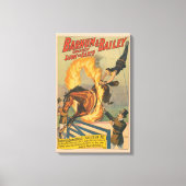 炎の輪の中を飛び跳ねるサーカス馬 キャンバスプリント (正面)