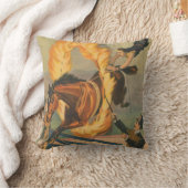 炎の輪の中を飛び跳ねるサーカス馬 クッション (ブランケット)