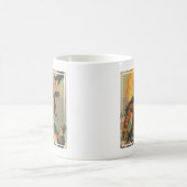 炎の輪の中を飛び跳ねるサーカス馬 コーヒーマグカップ (中央)