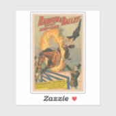 炎の輪の中を飛び跳ねるサーカス馬 シール (シート)