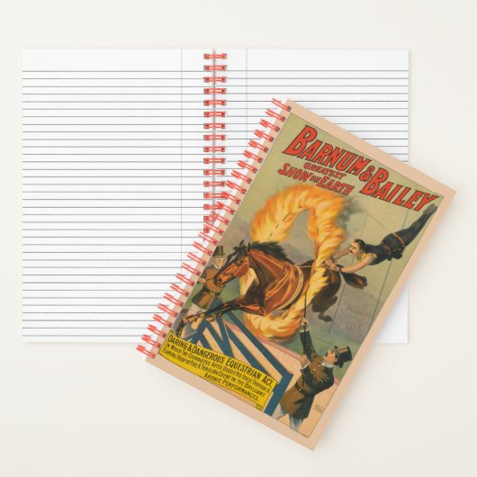 炎の輪の中を飛び跳ねるサーカス馬 ノートブック (内側)