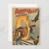 炎の輪の中を飛び跳ねるサーカス馬 ポストカード (正面/裏面)