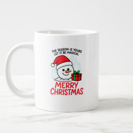 炎の雪だるまジャンボクリスマスホリデーギフト ジャンボコーヒーマグカップ