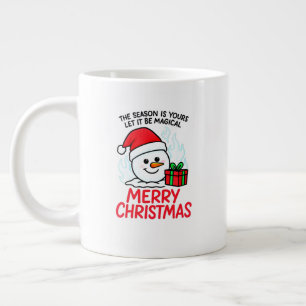炎の雪だるまジャンボクリスマスホリデーギフト ジャンボコーヒーマグカップ