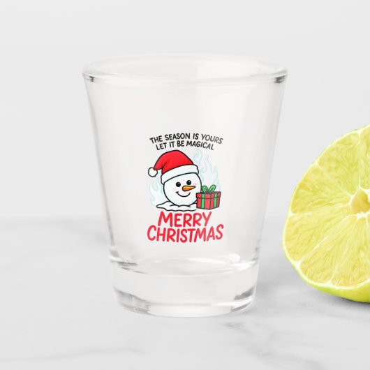 炎の雪だるま クリスマス おもしろ ホリデー ミニ ショットグラス (正面)