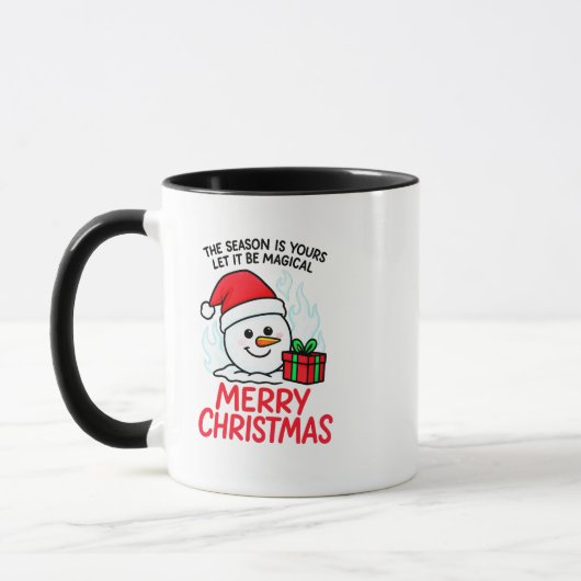 炎の雪だるま メリークリスマス 楽しいホリデーギフト マグカップ (左)