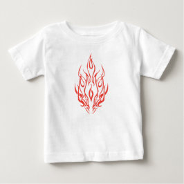 炎の霊の顔 | トライバル・フレイム・シルエット・アート ベビーTシャツ