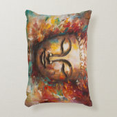 炎の静寂 – ブッダ表現主義アート アクセントクッション (正面(垂直))
