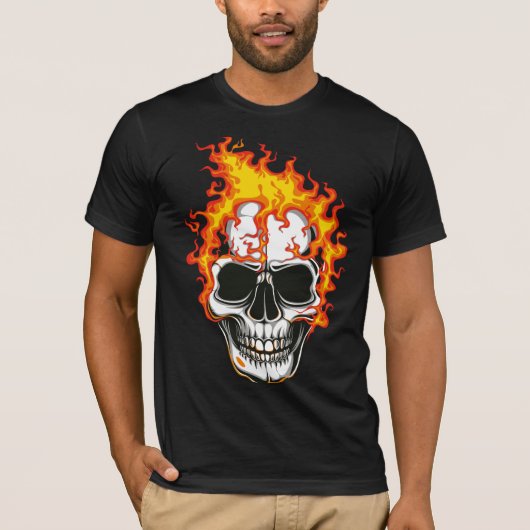 炎の頭蓋骨 Tシャツ (正面)