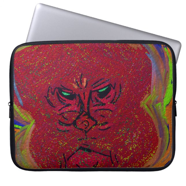 炎の顔 Laptop Sleeve ラップトップスリーブ (正面)