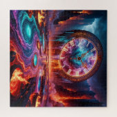 炎の風景に溶ける時計 ジグソーパズル (横)