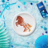 炎の馬 – 背景色を選択 ペーパープレート (パーティー)