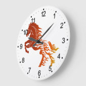 炎の馬 – 背景色を選択 ラージ壁時計 (傾斜)