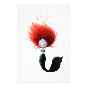 炎の髪の人魚 フォトプリント