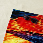 炎の鹿のスタンスクリムゾンスタグシーン ビーチタオル (インサイチュ)