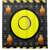 炎の黄色の黒のショーカーテン シャワーカーテン (正面)