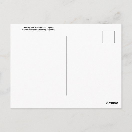 炎の6月(複製、写真) ポストカード (裏面)