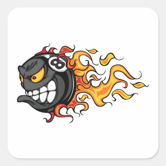 炎の8球 スクエアシール (正面)