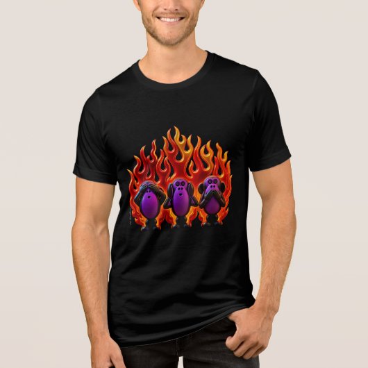 炎の「三猿」スタイル 01 トライブレンドＴシャツ (正面)