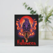 炎はがき付きハロウィンカラス ポストカード (スタンド正面)
