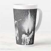 炎へと惹かれる蛾 — BurnsInHell作 カフェラテマグ (右アングル)