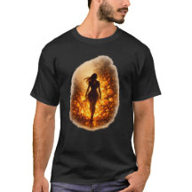 炎をくぐり抜ける Tシャツ
