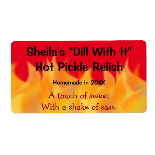 炎をテーマにした自家製キャニングラベル ラベル (正面)