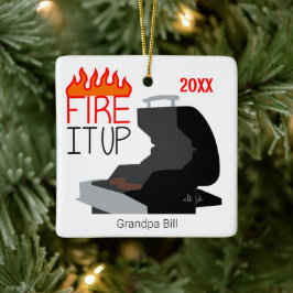 炎を上げて焼パーソナライズされたく セラミックオーナメント