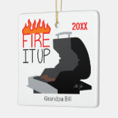 炎を上げて焼パーソナライズされたく セラミックオーナメント (左)